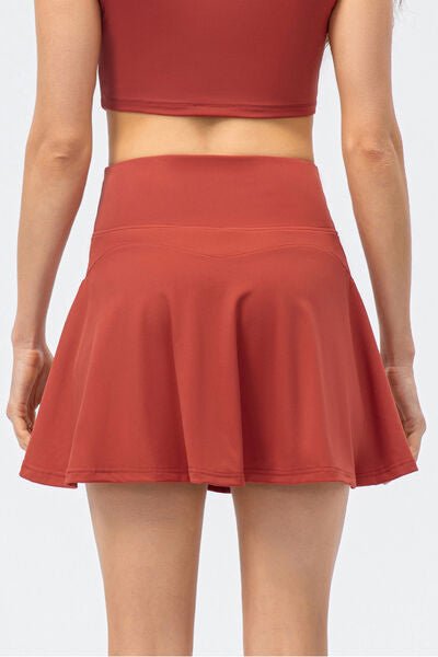 High Waist Wide Waistband Active Skirt - Global Village Kailua Boutique