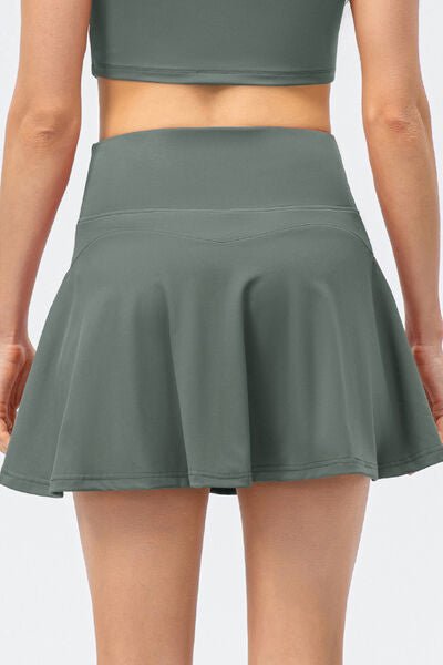 High Waist Wide Waistband Active Skirt - Global Village Kailua Boutique