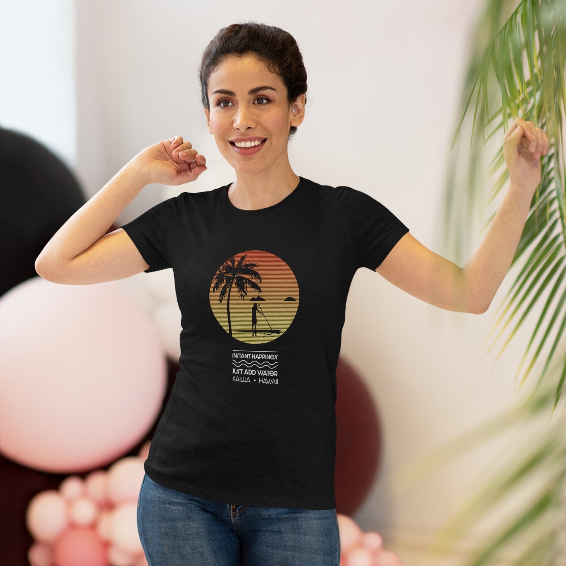 Instant Happiness Women's Triblend Tee - Global Village Kailua Boutique