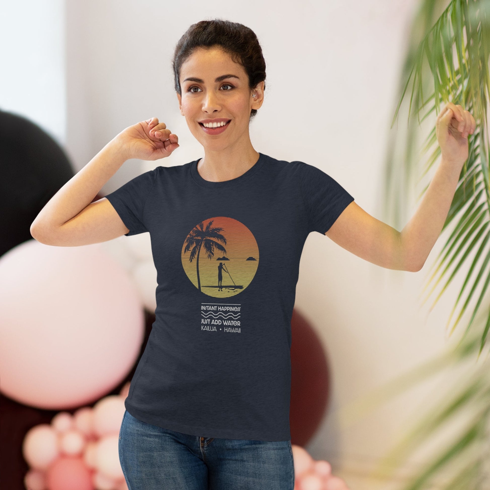 Instant Happiness Women's Triblend Tee - Global Village Kailua Boutique