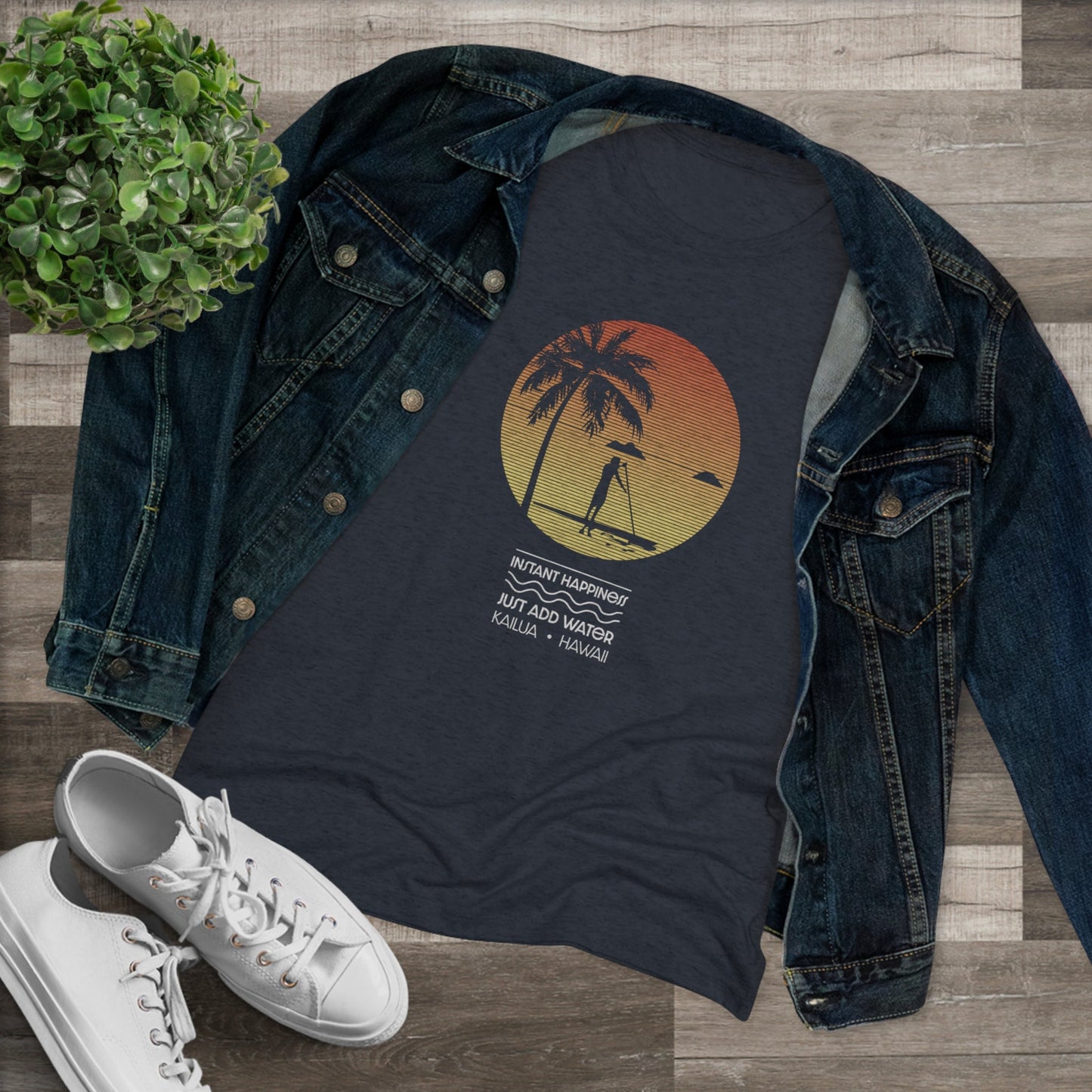 Instant Happiness Women's Triblend Tee - Global Village Kailua Boutique