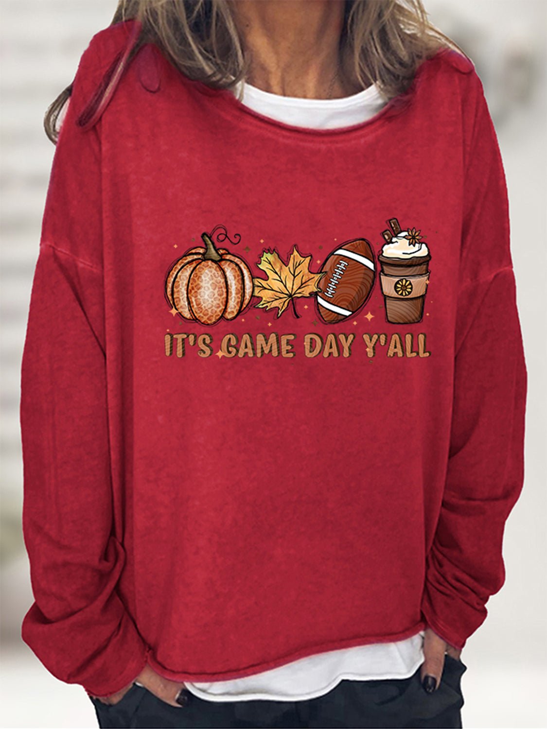 IT'S GAME DAY Y'ALL Graphic Sweatshirt - Global Village Kailua Boutique