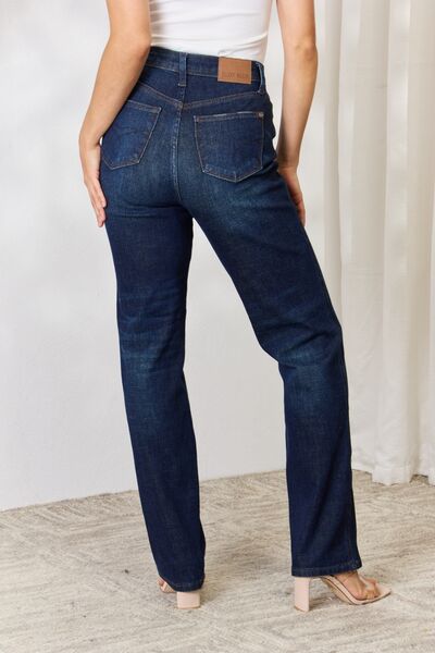 Judy Blue Button-Fly Straight Jeans - Global Village Kailua Boutique