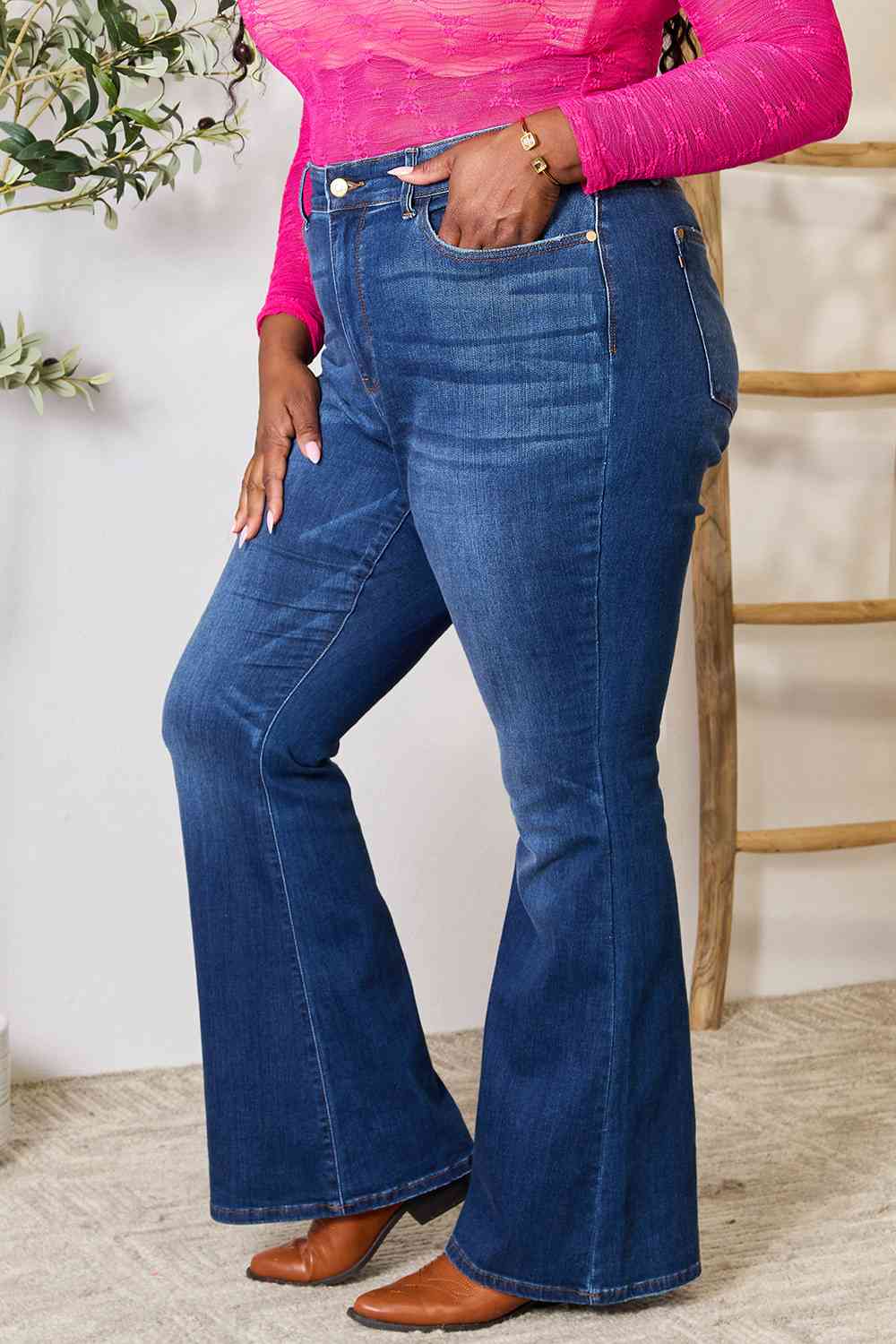 Judy Blue Full Size Flare Jeans with Pockets - Global Village Kailua Boutique