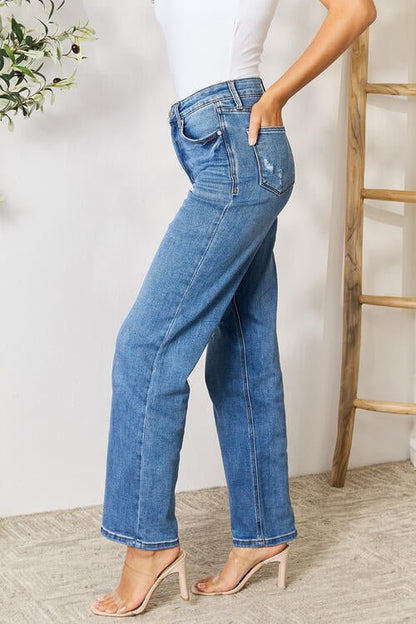 Judy Blue High Waist Distressed Jeans - Global Village Kailua Boutique