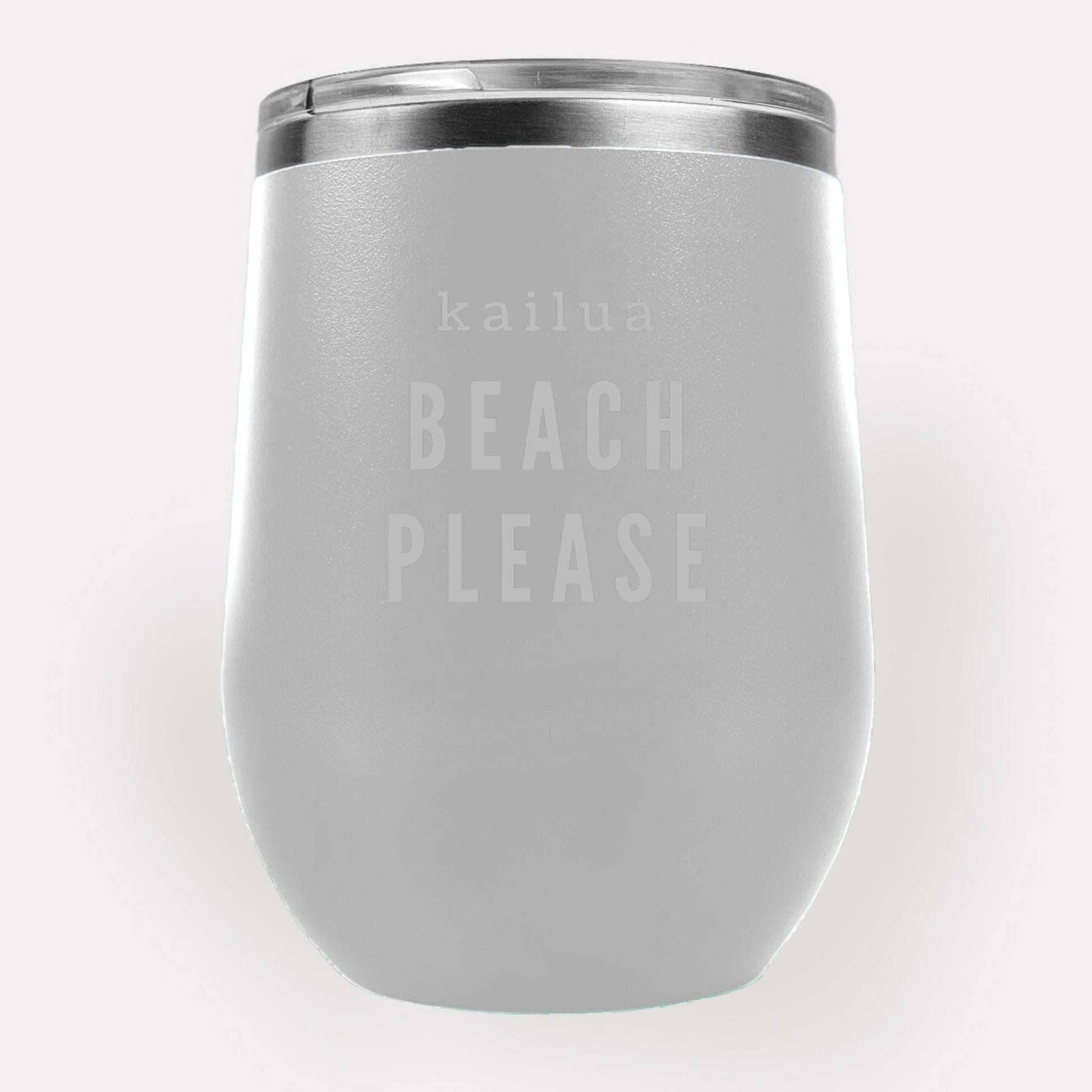 Kailua Beach Please 12oz Etched Tumbler Global Village Kailua Boutique