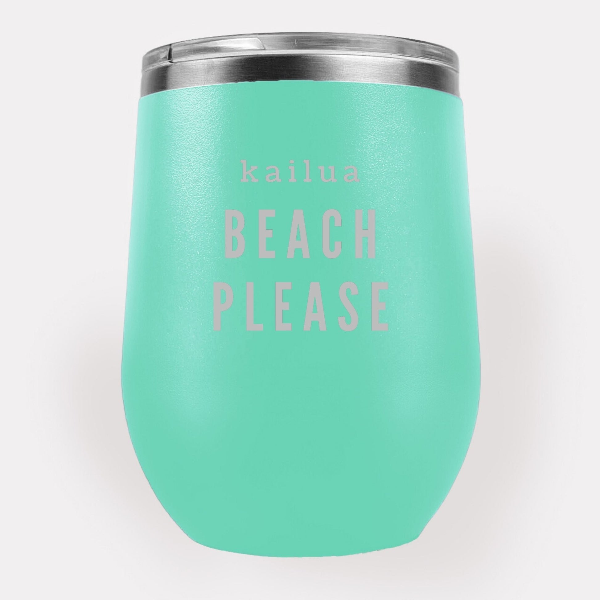 Kailua Beach Please 12oz Etched Tumbler Global Village Kailua Boutique