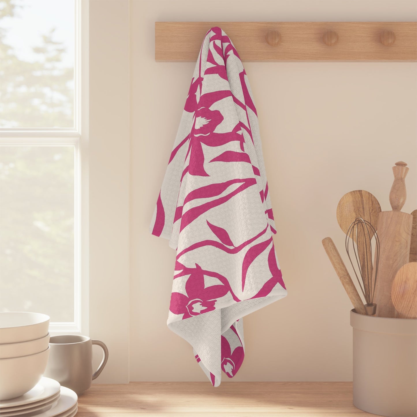 Kitchen Towel Orchid Whimsy Pink - Global Village Kailua Boutique