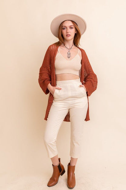 Knit Netted Cardigan - Global Village Kailua Boutique