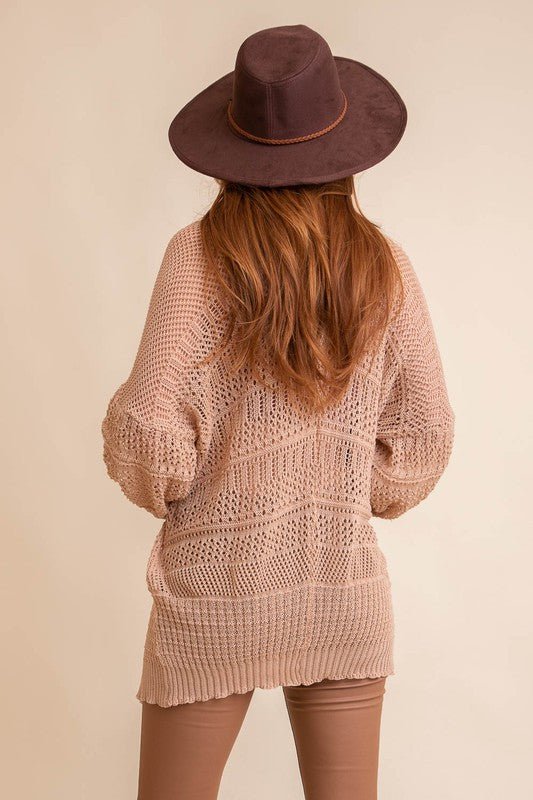 Knit Netted Cardigan - Global Village Kailua Boutique