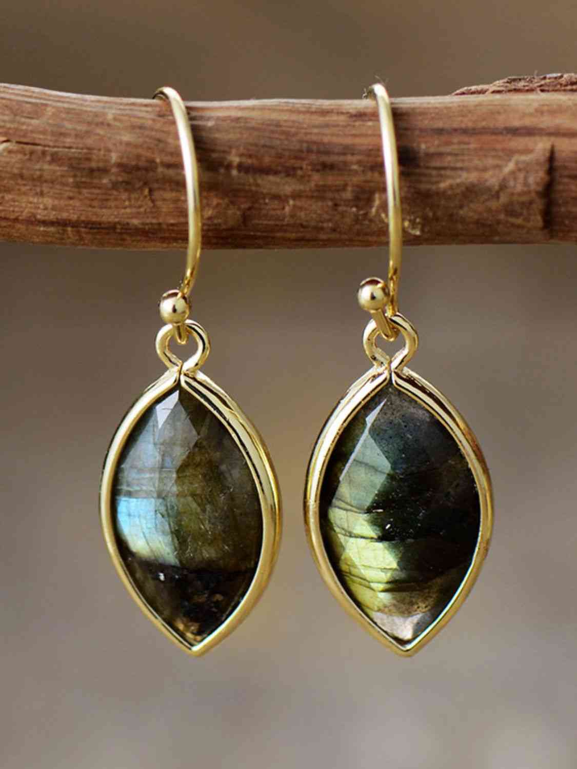 Labradorite Dangle Earrings - Global Village Kailua Boutique