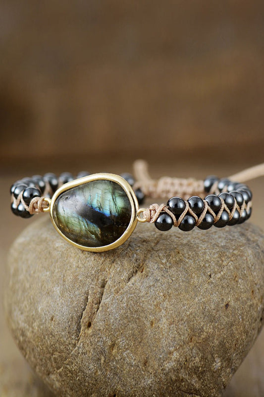 Labradorite Stone Beaded Bracelet - Global Village Kailua Boutique