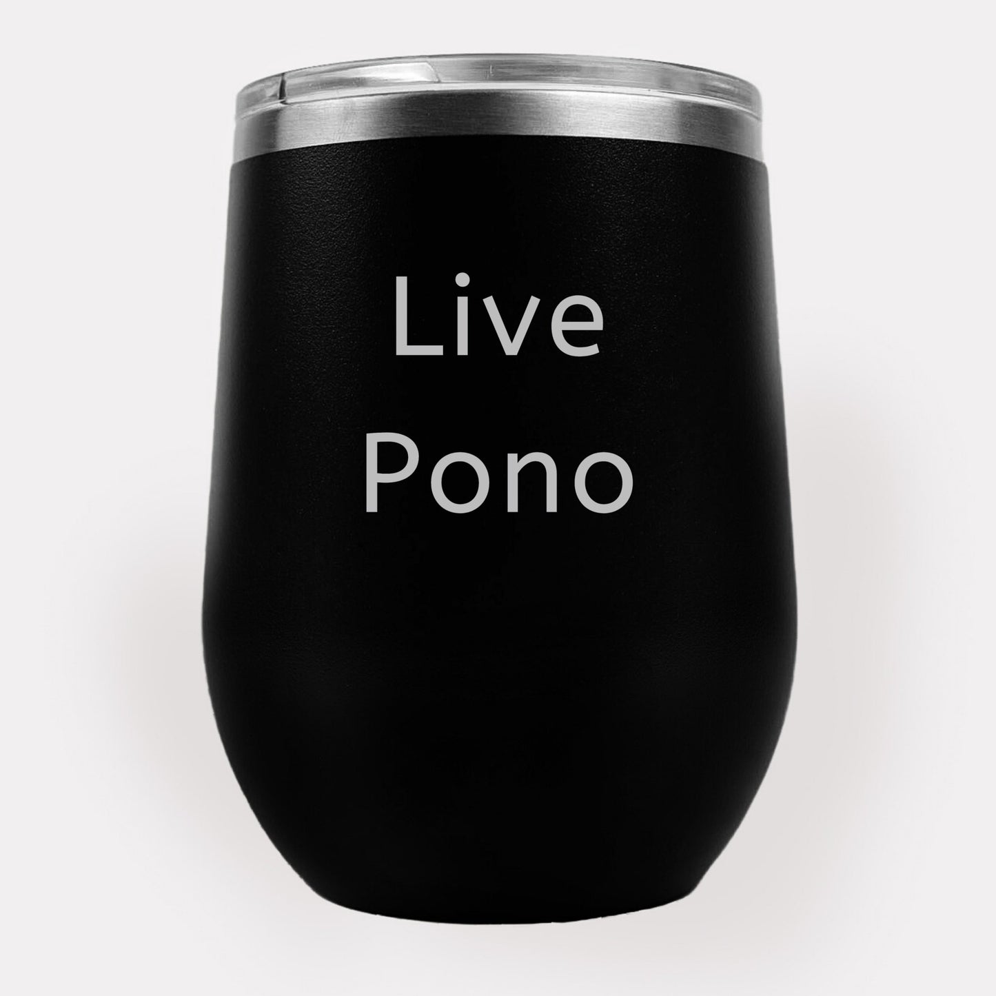 Live Pono 12oz Etched Tumbler Global Village Kailua Boutique