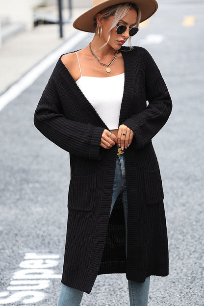 Long Cardigan with Pocket - Global Village Kailua Boutique