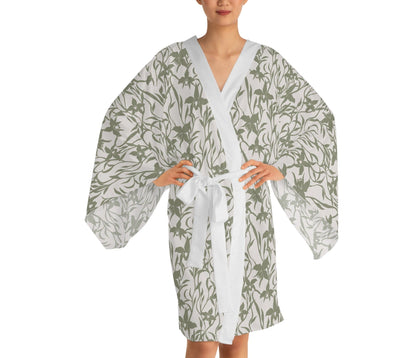 Long Sleeve Kimono Robe Orchid Sage - Global Village Kailua Boutique