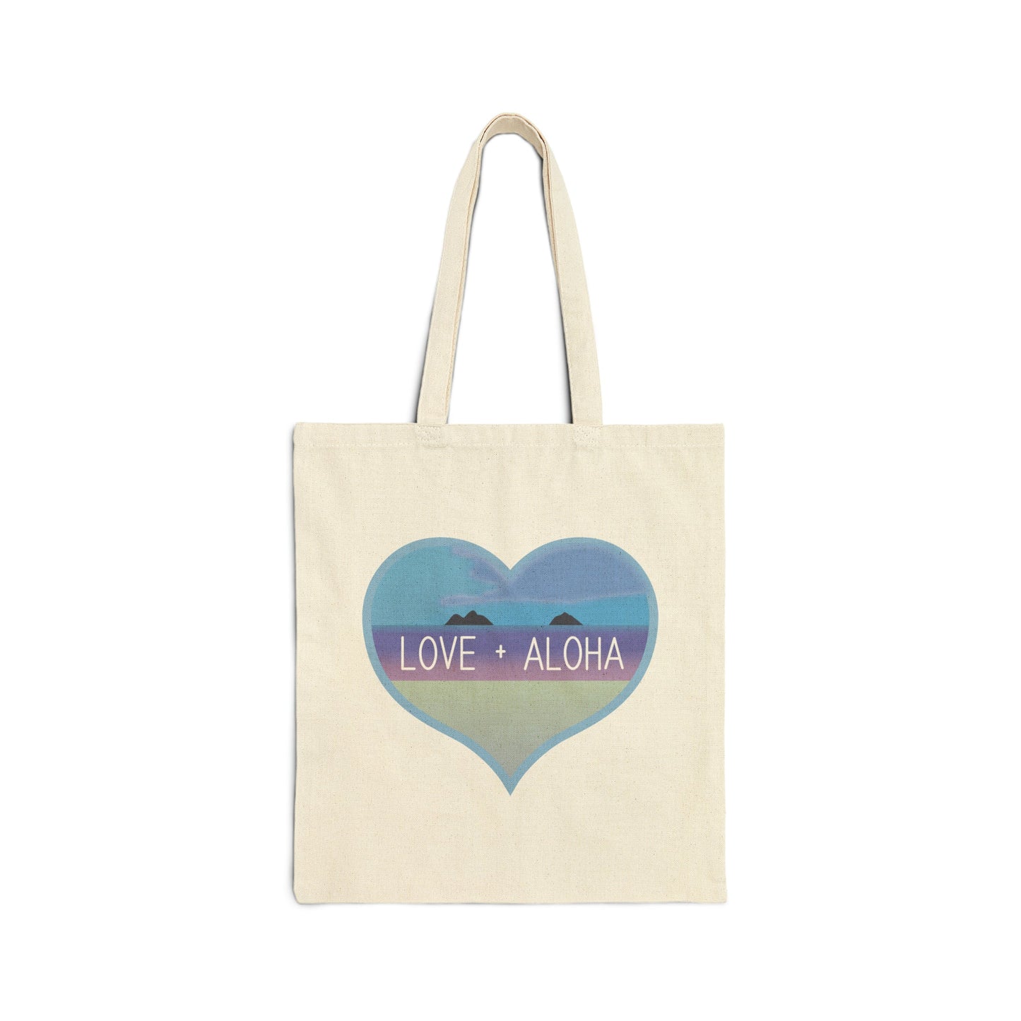 Love + Aloha Cotton Canvas Tote Bag - Global Village Kailua Boutique