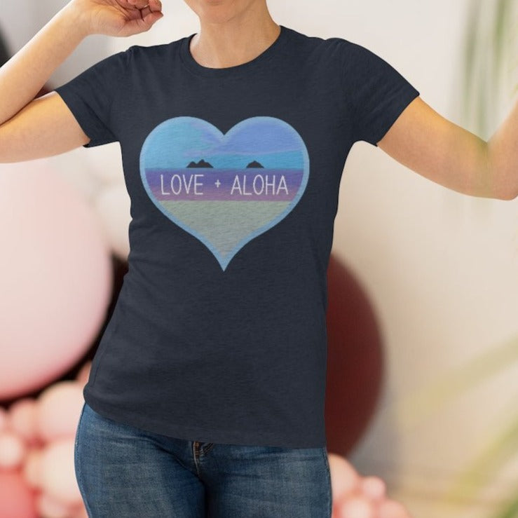 Love + Aloha Triblend Tee Global Village Kailua Boutique