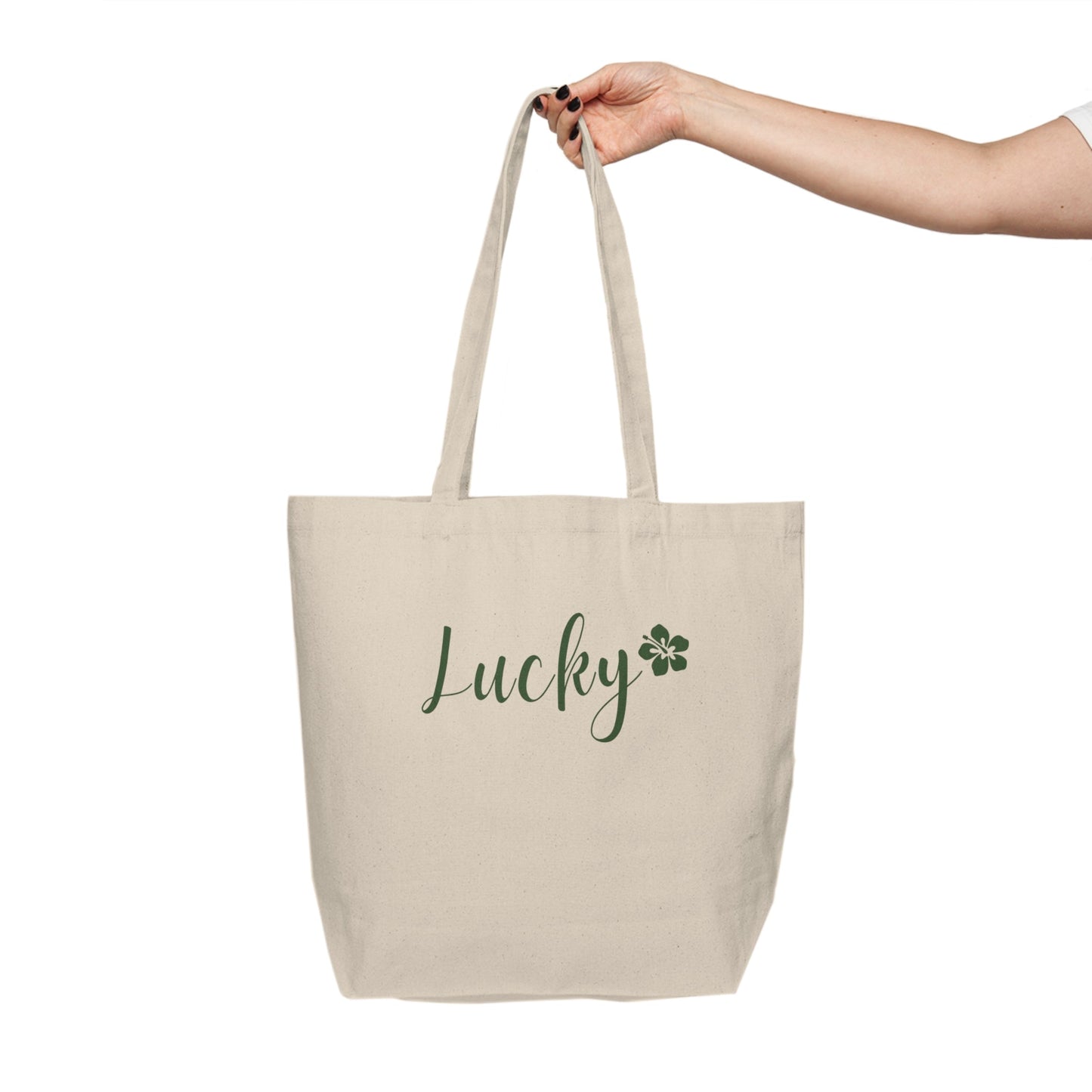 Lucky Hibiscus Canvas Shopping Tote - Global Village Kailua Boutique