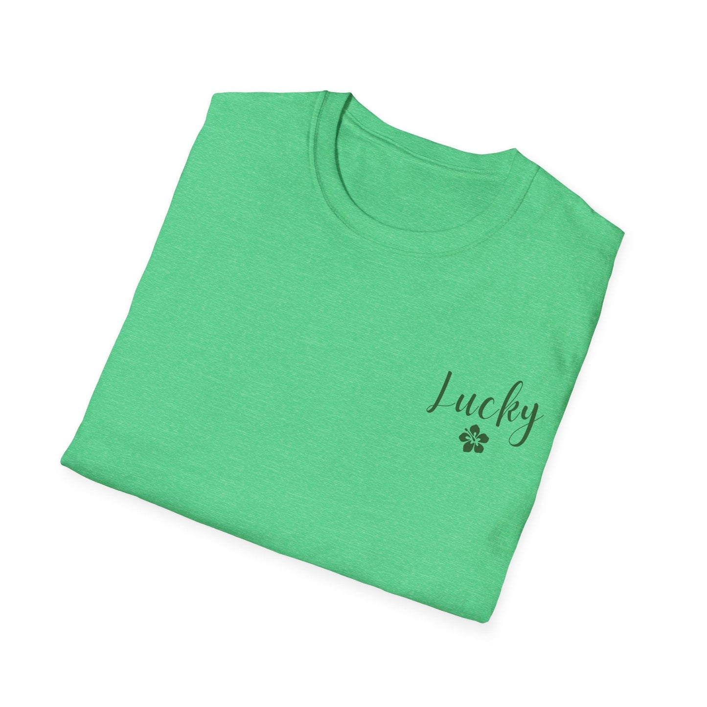 Lucky Hibiscus Left Chest Unisex Softstyle T-Shirt - Global Village Kailua Boutique