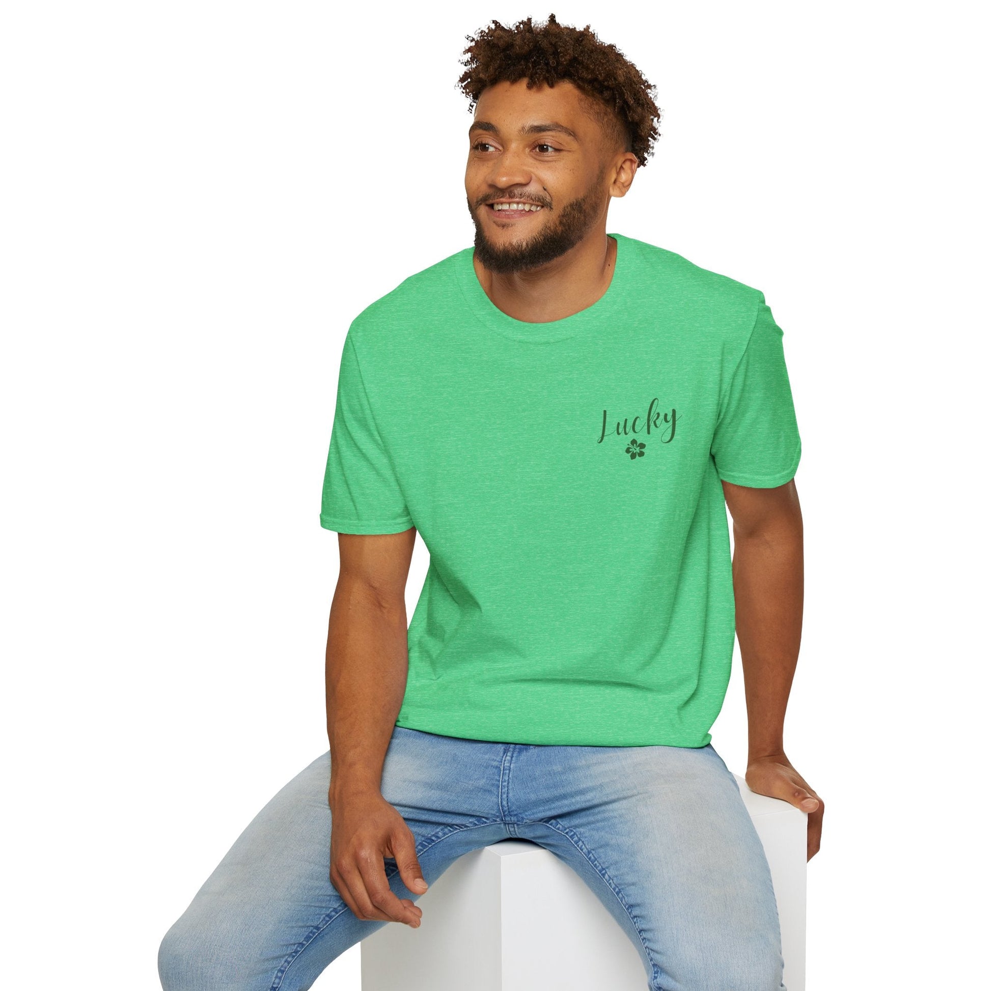 Lucky Hibiscus Left Chest Unisex Softstyle T-Shirt - Global Village Kailua Boutique