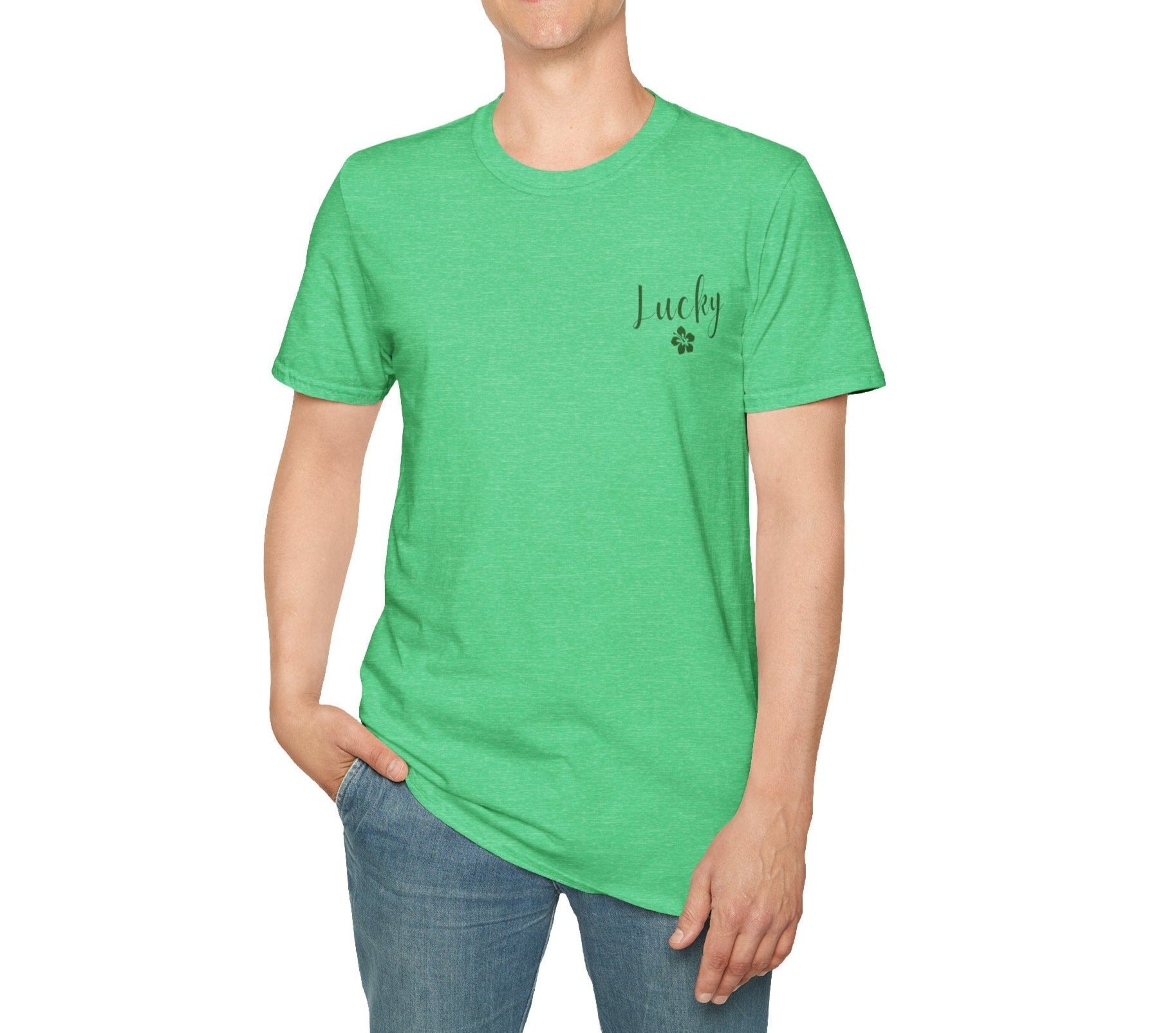 Lucky Hibiscus Left Chest Unisex Softstyle T-Shirt - Global Village Kailua Boutique