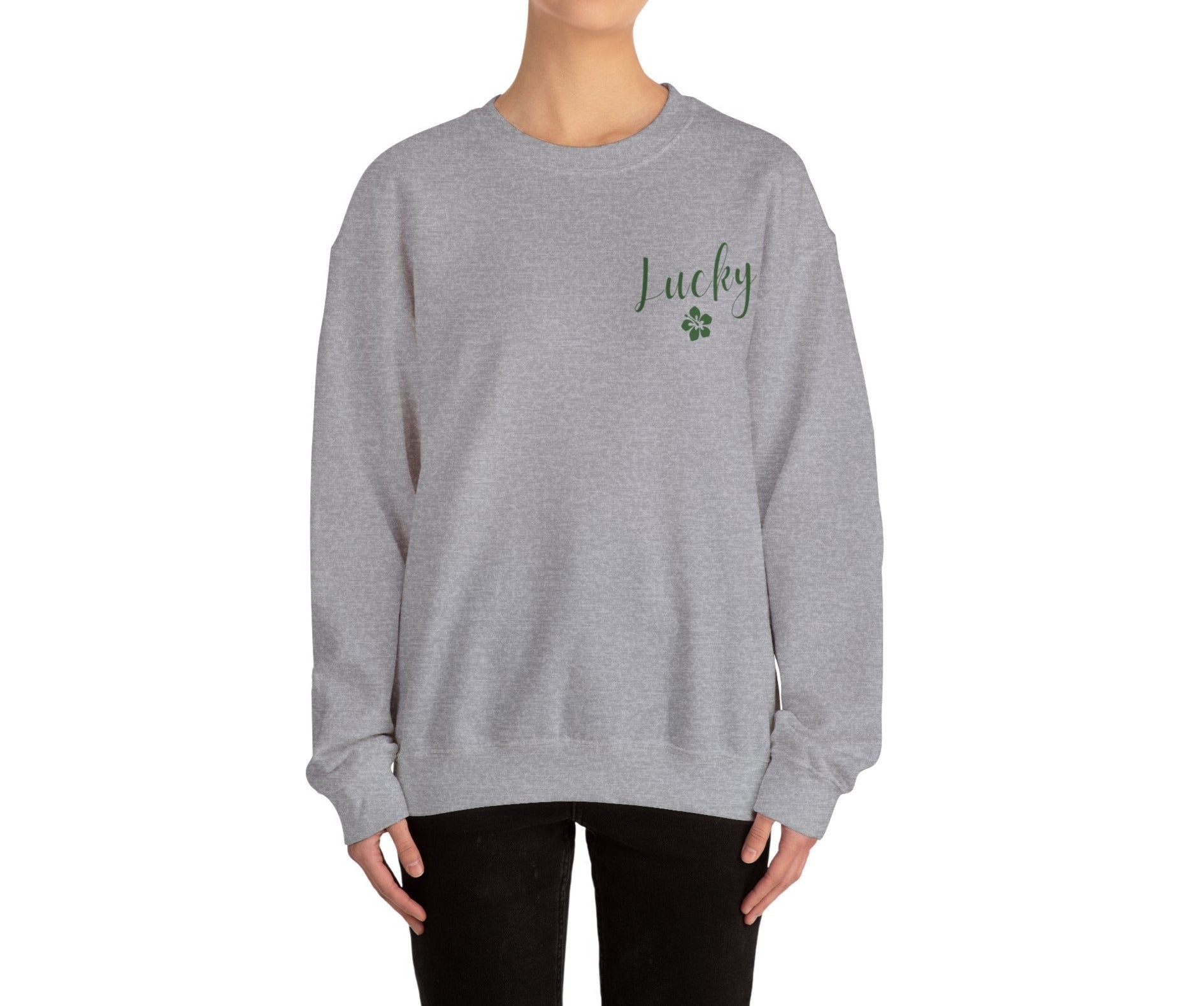 Lucky Hibiscus Stack Unisex Heavy Blend Crewneck Sweatshirt - Global Village Kailua Boutique