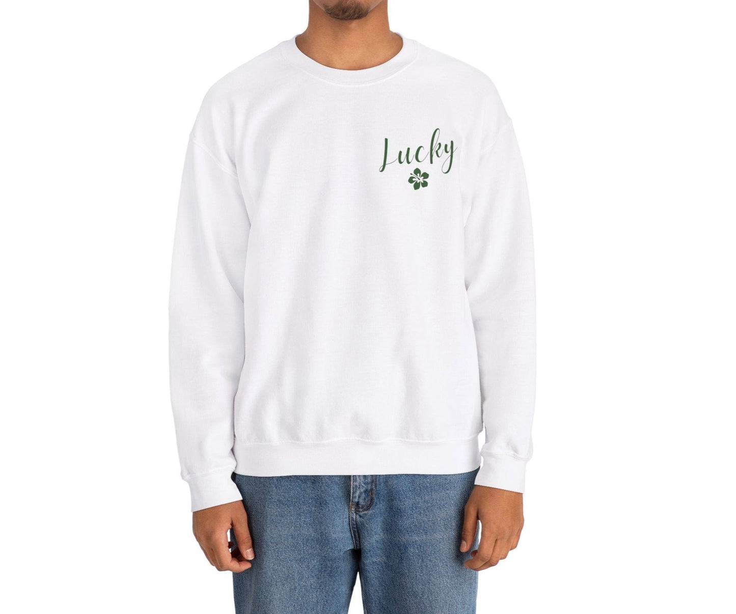 Lucky Hibiscus Stack Unisex Heavy Blend Crewneck Sweatshirt - Global Village Kailua Boutique