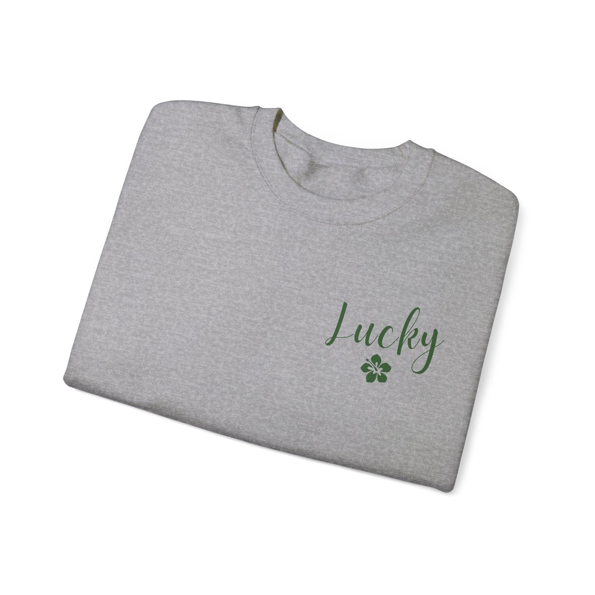 Lucky Hibiscus Stack Unisex Heavy Blend Crewneck Sweatshirt - Global Village Kailua Boutique