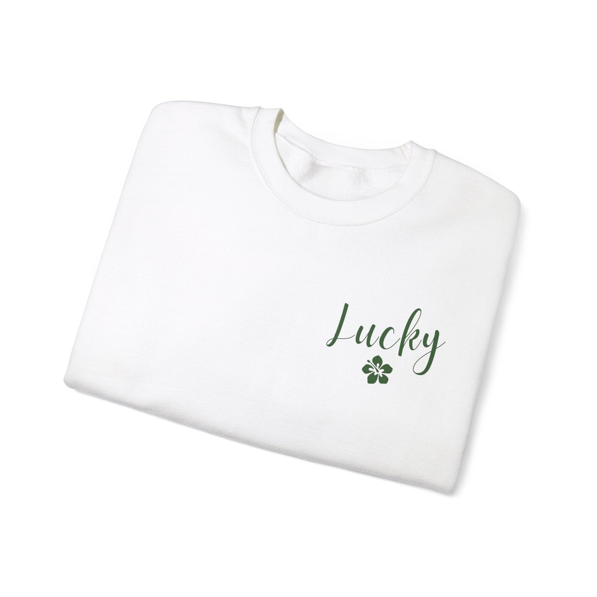 Lucky Hibiscus Stack Unisex Heavy Blend Crewneck Sweatshirt - Global Village Kailua Boutique