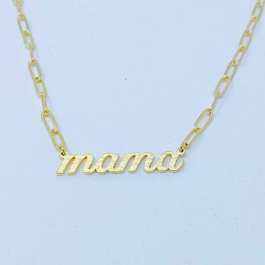 Mama Script Chain Necklace - Global Village Kailua Boutique