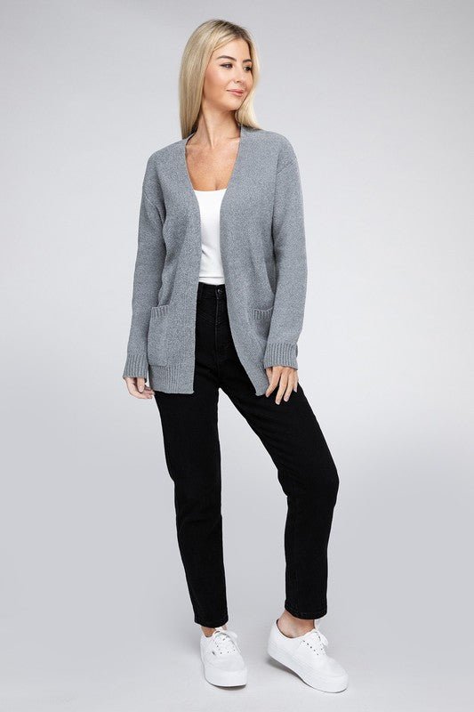 Melange Open Front Sweater Cardigan - Global Village Kailua Boutique