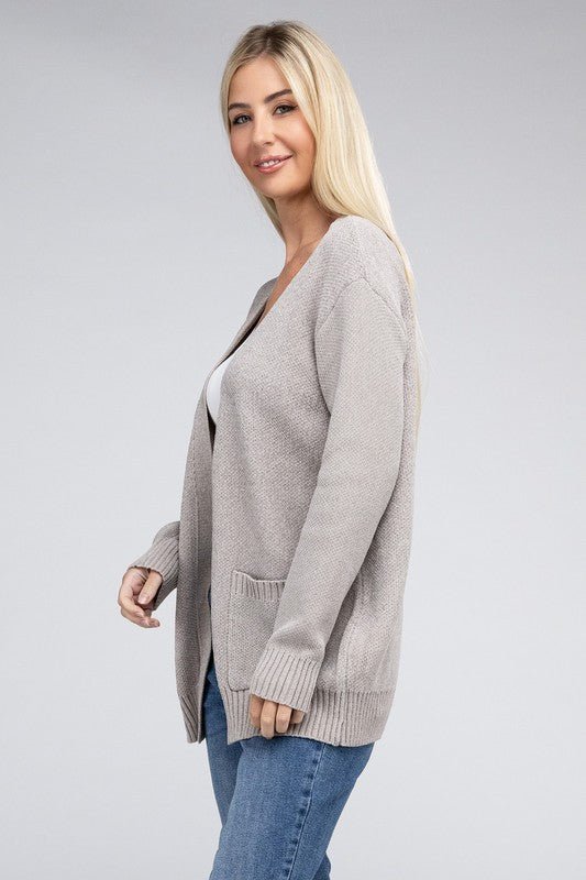 Melange Open Front Sweater Cardigan - Global Village Kailua Boutique