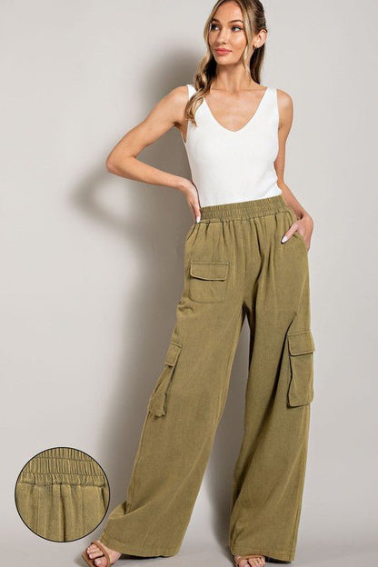 Mineral Washed Cargo Pants - Global Village Kailua Boutique
