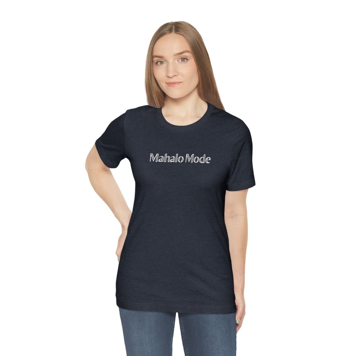 Navy Triblend Mahalo Mode Unisex Jersey Tee Global Village Kailua Boutique