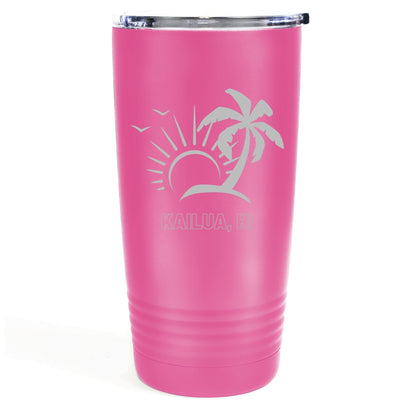 Palm Scene 20oz Etched Tumbler Global Village Kailua Boutique