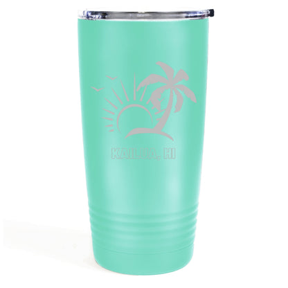 Palm Scene 20oz Etched Tumbler Global Village Kailua Boutique
