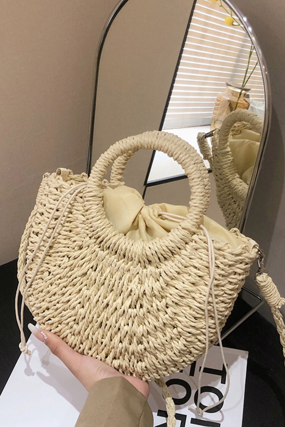 Paper Straw Crossbody Bag