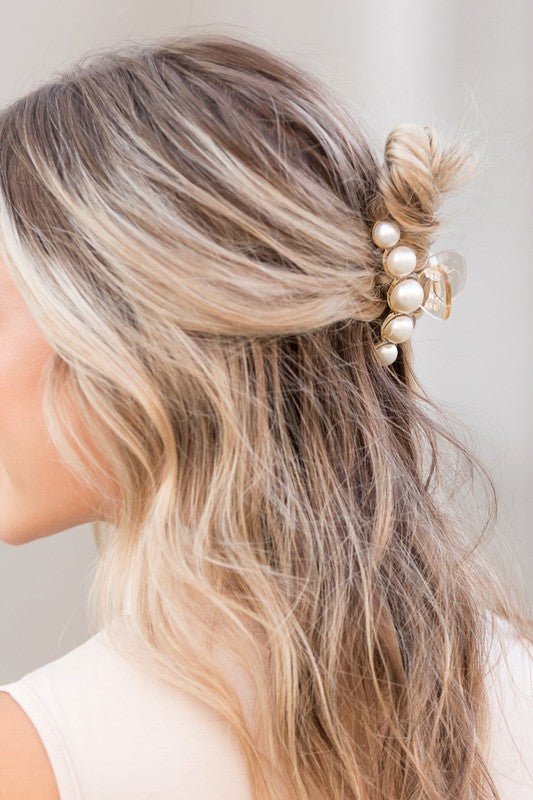 Pearl Hair Claw Clip Set - 2PK - Global Village Kailua Boutique