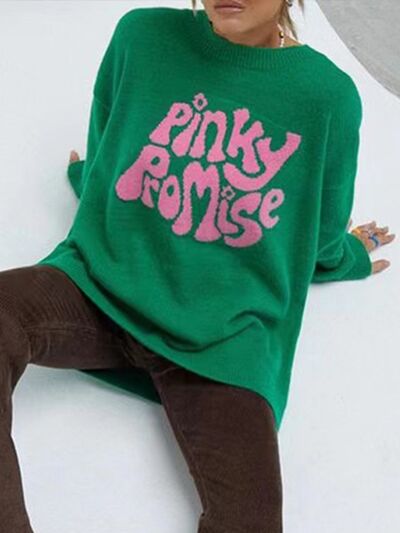 PINKY PROMISE Green Sweater - Global Village Kailua Boutique