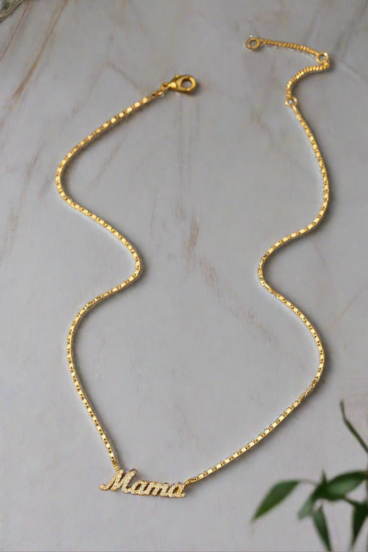 Real gold dipped mama pendant necklace - Global Village Kailua Boutique
