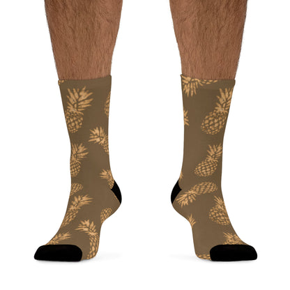 Recycled Poly Socks Pineapple Mocha - Global Village Kailua Boutique