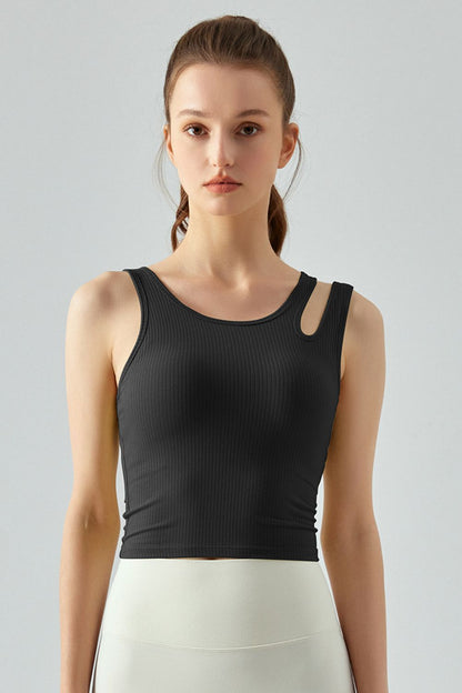 Ribbed Cutout Crop Tank - Global Village Kailua Boutique