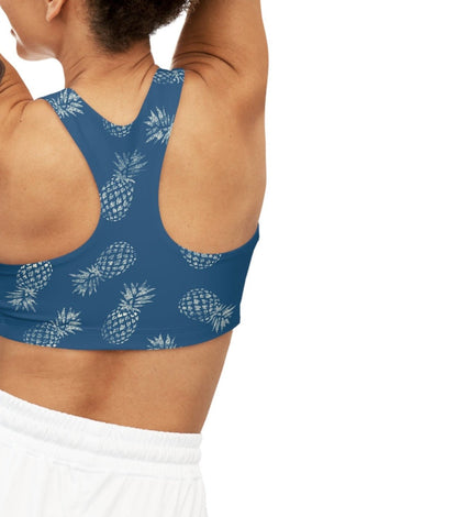 Seamless Sports Bra Pineapple Indigo - Global Village Kailua Boutique