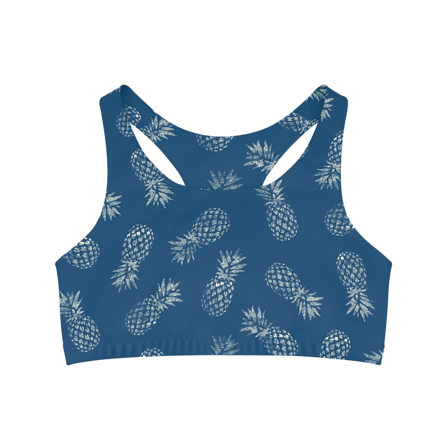 Seamless Sports Bra Pineapple Indigo - Global Village Kailua Boutique