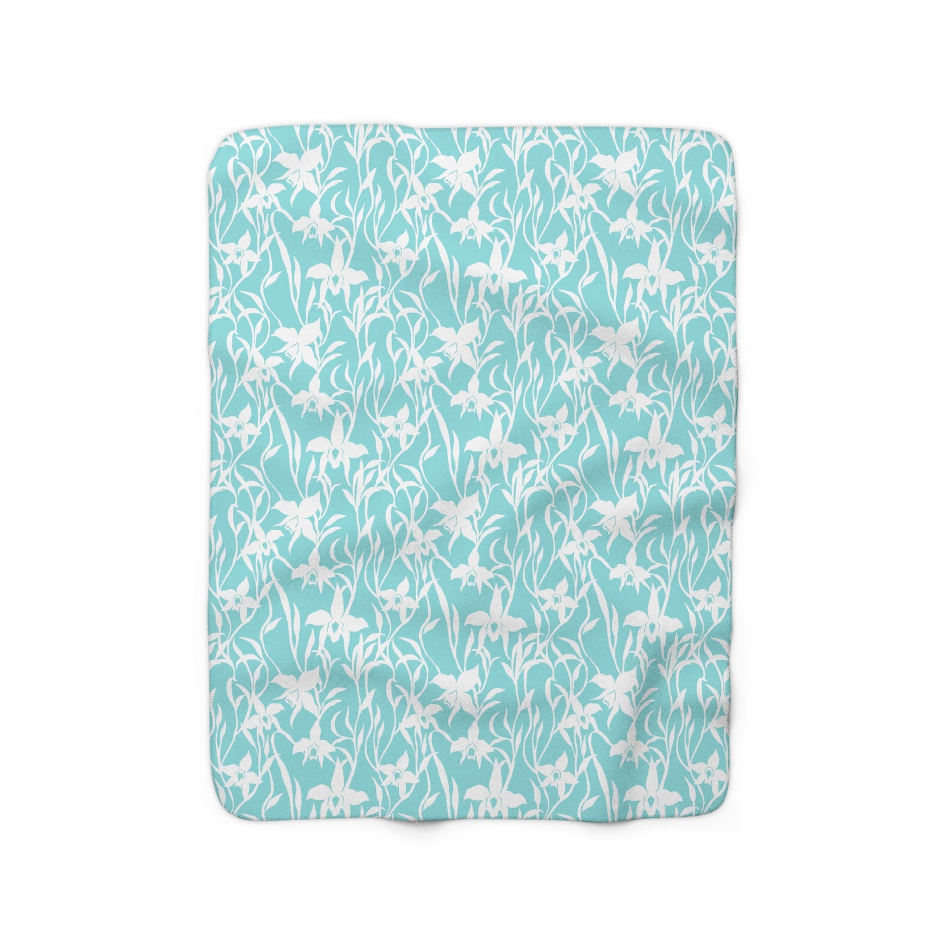 Sherpa Fleece Blanket Orchid Aqua - Global Village Kailua Boutique