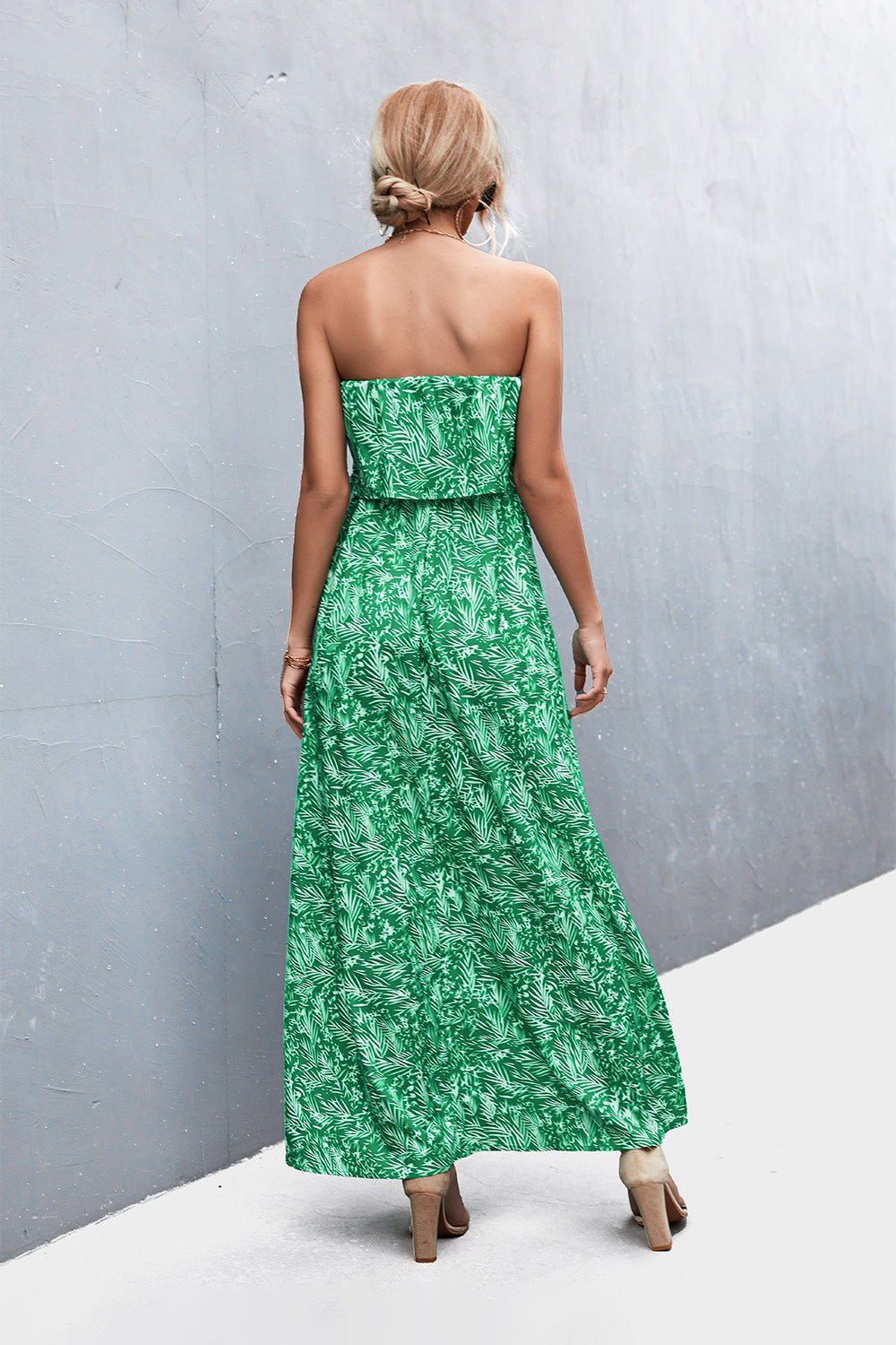 Strapless Floral Print Maxi Dress - Global Village Kailua Boutique