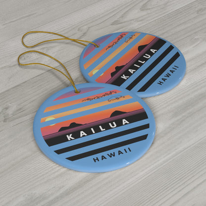 Stripes Mokulua Ceramic Ornament Circle - Global Village Kailua Boutique