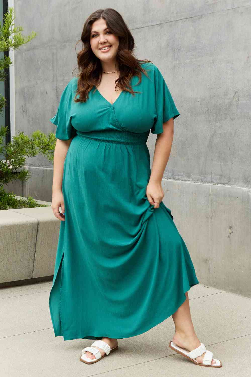 Teal Wrap Maxi Dress Global Village Kailua Boutique