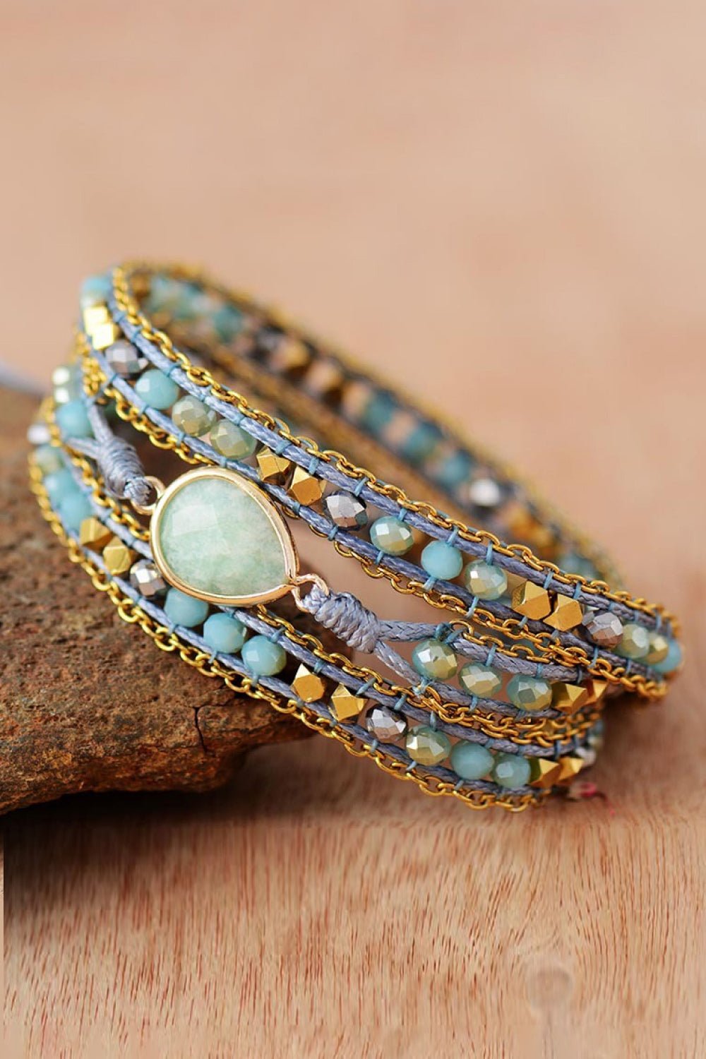 Teardrop Shape Triple Layer Beaded Bracelet - Global Village Kailua Boutique