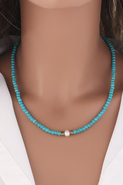 Turquoise & Pearl Necklace - Global Village Kailua Boutique
